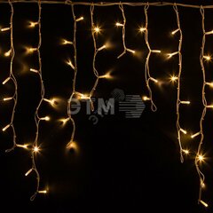 фото Гирлянда уличная Айсикл (бахрома) светодиодный, 5,6 х 0,9 м, белый провод КАУЧУК, 230 В, диоды ТЕПЛЫЙ БЕЛЫЙ, 240 LED NEON-NIGHT