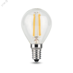 фото Лампа светодиодная LED 9 Вт 710 Лм 4100К белая Е14 Шар Filament Gauss