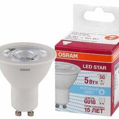 фото Лампа светодиодная LED 5Вт GU10 4000К 370лм спот 230V CL (замена 50Вт) PAR16   OSRAM LS (4058075403406)