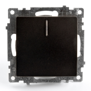 фото Выключатель 1-клавишный c индикатором, серия Катрин, черный, Stekker (GLS10-7101-05)