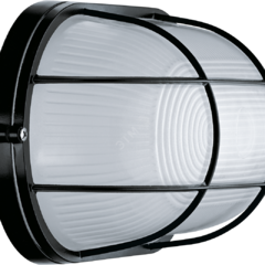 фото Светильник НПП-100w термостойкий овальный с черной решеткой IP54 (94814 NBL-O2)