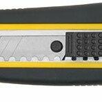 фото Нож технический 18 мм усиленный прорезиненный, лезвие 15 сегментов (10243)