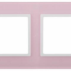 фото Рамка на 4 поста, стекло, Эра Elegance, розовый+бел, 14-5104-30