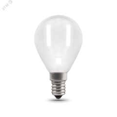 фото Лампа светодиодная LED 5 Вт 450 Лм 4100К белая Е14 Шар milky Filament Gauss