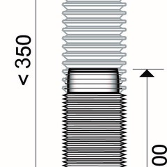 фото Труба для унитаза гофрированная армированная L 200-350 мм D110 мм (70984968)