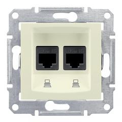 фото Sedna Розетка компьютерная двойная RJ45 категория 6 в рамку бежевая (SDN4800147)