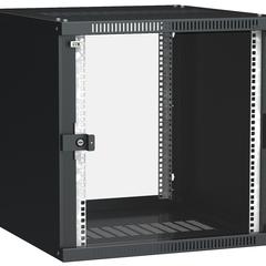 фото Шкаф LINEA WE 9U 600x450мм дверь стекло черный (LWE5-09U64-GF)