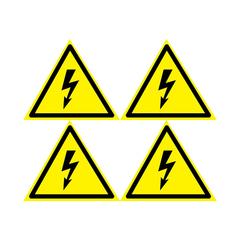 фото Наклейка знак ''Опасность поражения электротоком'' 130х130х130 мм 5шт. (etm56-0006-3)