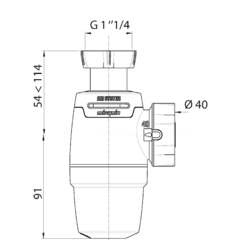 фото Сифон WIRQUIN NEO AIR для раковины без выпуска 1'1/4 х 40 мм (30987069)