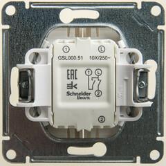 фото GLOSSA Выключатель двухклавишный схема 5 перламутр в рамку (GSL000651)