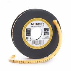 фото Кабель-маркер 2 для провода сеч.1,5мм, желтый (1000шт в упак) Stekker (CBMR15-2)