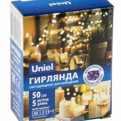 фото Гирлянда светодиодная на батарейках 2AA (не в/к) Роса 5м 50 светодиодов Фиолетовый свет Провод медный ULD-S0500-050/SCB/2AA PURPLE IP20 DEW (UL-00007185)