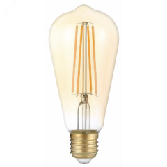 фото Лампа светодиодная LED 8 Вт 740 Лм 2400К теплая Е27 ST64 golden Filament Gauss (157802008)