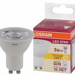 фото Лампа светодиодная LED 5Вт GU10 3000К 370лм спот 230V CL (замена 50Вт) PAR16   OSRAM LS (4058075403376)