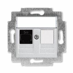 фото Розетка информационная ABB Levit RJ45 категория 5e и заглушка серебро (5014H-A51017 70W)