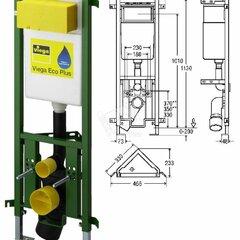 фото Инсталляция Eco Plus 1130 мм угловая для подвесного унитаза модель 81412 (606725)