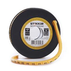фото Кабель-маркер PE для провода сеч.4мм, желтый (270 шт в упак) Stekker (CBMR40-PE)