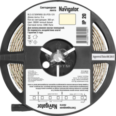 фото Лента светодиодная LEDx60/м 5м 30Вт/м 12В теплый белый (71699 NLS-5730)