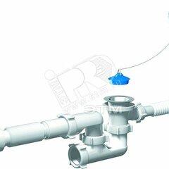 фото Сифон для ванны АНИ 1 1/2' x 40 с выпуском и переливом с гибкой трубой 40х50 (E255)
