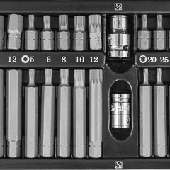 фото Набор вставок-бит 10 мм DR с переходниками, 42 предмета (S29H4142SM)