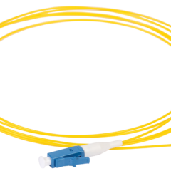 фото Шнур оптический коммутационный монтажный (Пигтеил) для одномодового кабеля (SM) 9/125 (OS2) LC/UPC LSZH 1,5м (FPT09-LCU-C1L-1M5)
