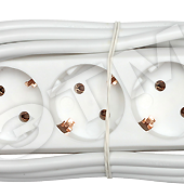 фото Удлинитель бытовой 3 розетки шнур 5м с заземлением 16А ПВС 3 розетки шнур 1 (94180)