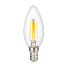 фото Лампа сетодиодная декоративная LED 6w E14 4000K свеча прозрачная филамент 230/50 Jazzway (5020511)
