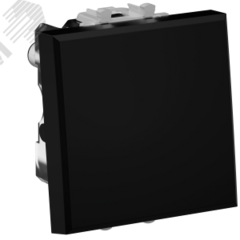 фото Выключатель двухполюсный одноклавишный модульный, ''Avanti'', ''Черный матовый'', 2 модуля (4412222)