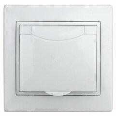 фото Розетка 2P+E Schuko с крышкой, 16А-250В, СУ, б.л., Plano, белый, 1Э-203-01 (Б0038829)