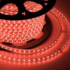 фото Лента уличная LED герметичная в силиконовой оболочке 220В 13х8мм IP65 SMd5050 60 диодов/метр красный (бухта 50м) (142-101)
