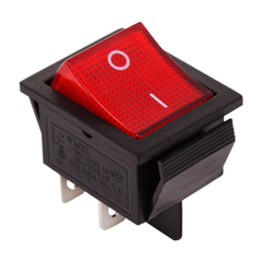 фото Выключатель клавишный 250V 20А (4с) ON-OFF красный  с подсветкой  REXANT (etm36-2340)