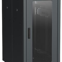 фото "Шкаф напольный сетевой 19"" LINEA N 28U 800х1000мм стеклянная передняя дверь, задняя перфорированная черный" (LN05-28U81-GP)