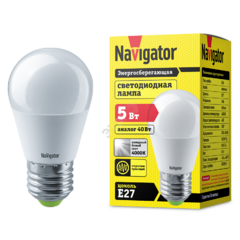 фото Лампа светодиодная LED 5вт E27 белая шар (94479 NLL-P-G45)