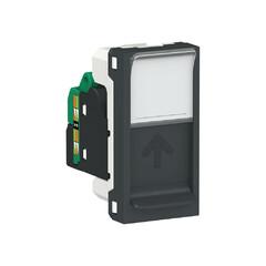 фото Розетка UNICA MODULAR компьютерная RJ45 одиночная категория 5е UTP 1 модуль антрацит (NU341054)