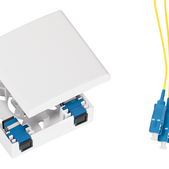 фото Оптическая розетка (кросс), укомплектованная на 2 порта SC/APC, SM 9/125 OS2, полный комплект (NMF-WO02SCAS2-CS-WT)