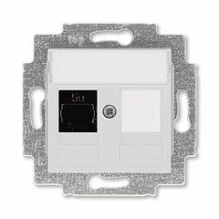 фото Розетка информационная ABB Levit RJ45 категория 5e и заглушка серый (5014H-A51017 16W)