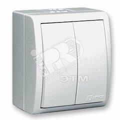 фото Simon15 Aqua Выключатель двухклавишный IP54 10А 250В винтовой зажим S15A белый (1594398-030)