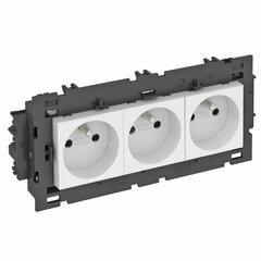 фото Розетка тройная 0° Modul45connect франц. стандарт, 250 В, 16A (черный) (STD-F0C8 SWGR3)