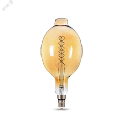 фото Лампа светодиодная LED 8 Вт 620 Лм 2400К теплая Е27 BT180 golden flexible Filament Gauss (152802008)