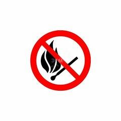 фото Наклейка Запрещается пользоваться открытым огнем и курить d - 180 мм (etm56-0056-1)