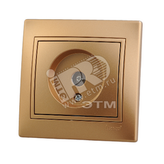 фото Мира Розетка ТВ проходная металлик золото с вставкой (701-1313-129)