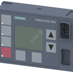 фото Панель управления с дисплеем для SIMOCODE pro V, монтаж в дверь или фронтальную панель шкафа управления. подключается к базовому модулю или модулю расширения, 7 светодиодов для индикации состояния и 4 назначаемых кнопки для локального управления (3UF7210-1BA01-0)