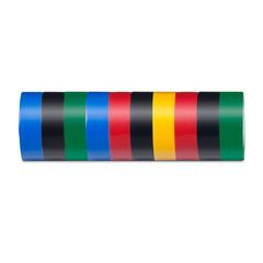 фото Изолента ПВХ 0,13х15мм 10м разноцветная (комплект 10шт) Stekker (INTP01315-100)