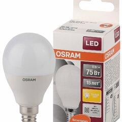 фото Лампа светодиодная LED 8Вт E14 CLP75 тепло-бел, матов.шар OSRAM (4058075210806)