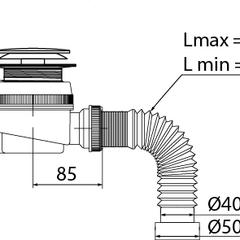фото Сифон ЭЛИТ для душевого поддона с отверстием слива 50 мм, выпуск Клик-Клак и с гофротрубой 1'1/2- D40/50 (30987090)