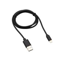 фото Кабель USB-Lightning 2 А, 1 м, черный ПВХ (etm18-7050)
