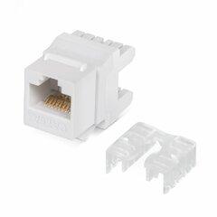 фото Вставка Keystone Jack RJ-45(8P8C), 180 градусов, категория 6A, Dual IDC (110&Krone type), белая (KJ-RJ45-Cat.6A-180)