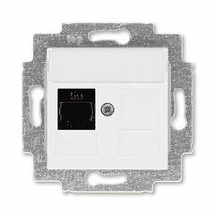 фото Розетка информационная ABB Levit RJ45 категория 5e и заглушка белый (5014H-A51017 03W)