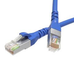 фото Патч-корд экранированный CAT5E F/UTP 4х2 LSZH синий 3м