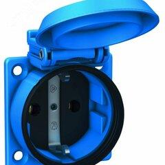 фото Приборная розетка SCHUKOplus термопласт, фланец, IP54 16A 2P+E 250V, синий (1561050)